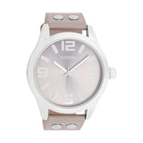 OOZOO Timepieces - C1086 - Unisex - Leder-Armband - Taupe/Silber