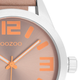 OOZOO Timepieces - C1088 - Unisex - Leder-Armband - Pinkgrau/Silber