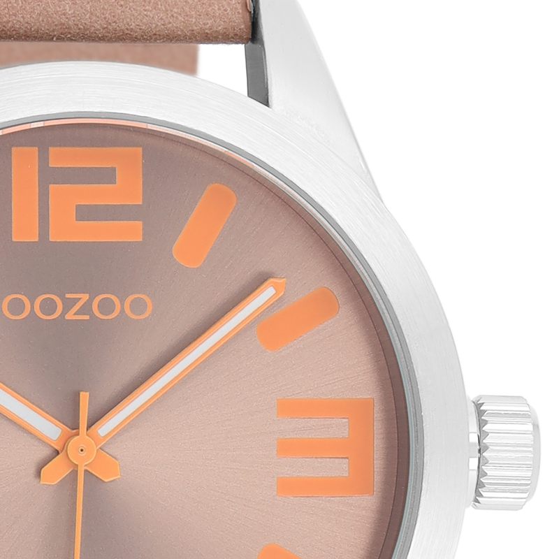 OOZOO Timepieces - C1088 - Unisex - Leder-Armband - Pinkgrau/Silber