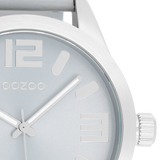 OOZOO Timepieces - C1089 - Unisex - Leder-Armband - Graublau/Silber