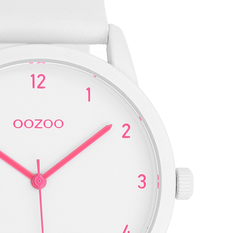 OOZOO Timepieces - C11057 - Damen - Leder-Armband - Weiß