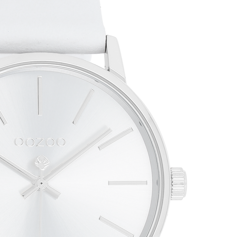 OOZOO Timepieces - C11060 - Damen - Leder-Armband - Weiß/Silber