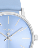 OOZOO Timepieces - C11063 - Damen - Leder-Armband - Hellblau/Silber