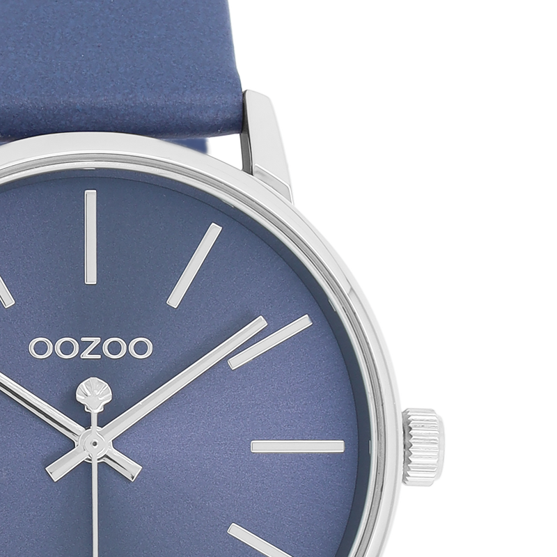 OOZOO Timepieces - C11064 - Damen - Leder-Armband - Dunkelblau/Silber