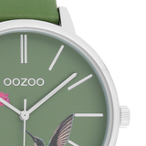 OOZOO Timepieces - C11065 - Damen - Leder-Armband - Grün/Silber