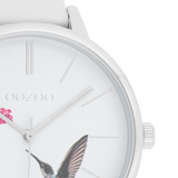 OOZOO Timepieces - C11066 - Damen - Leder-Armband - Weiß/Silber
