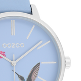 OOZOO Timepieces - C11067 - Damen - Leder-Armband - Hellblau/Silber