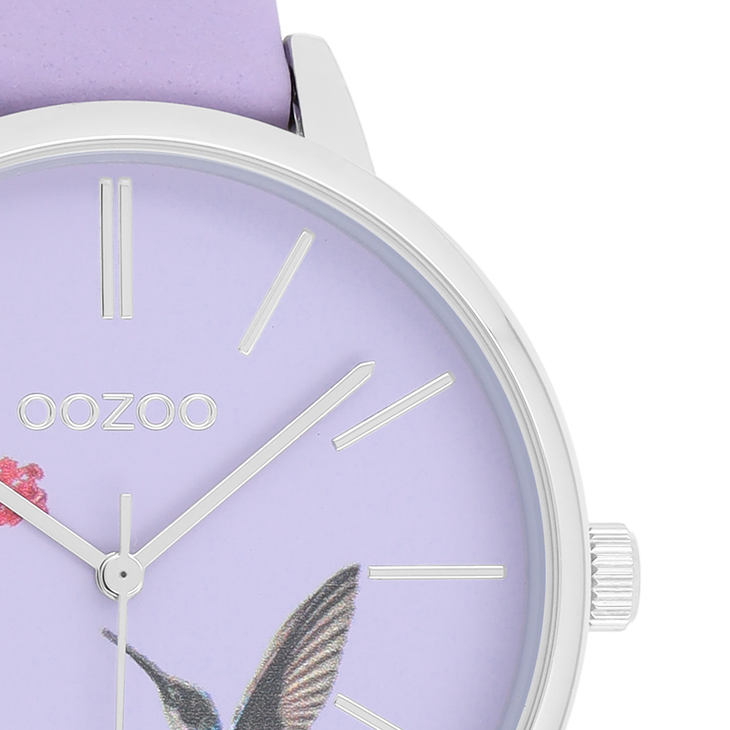 OOZOO Timepieces - C11068 - Damen - Leder-Armband - Lila/Silber