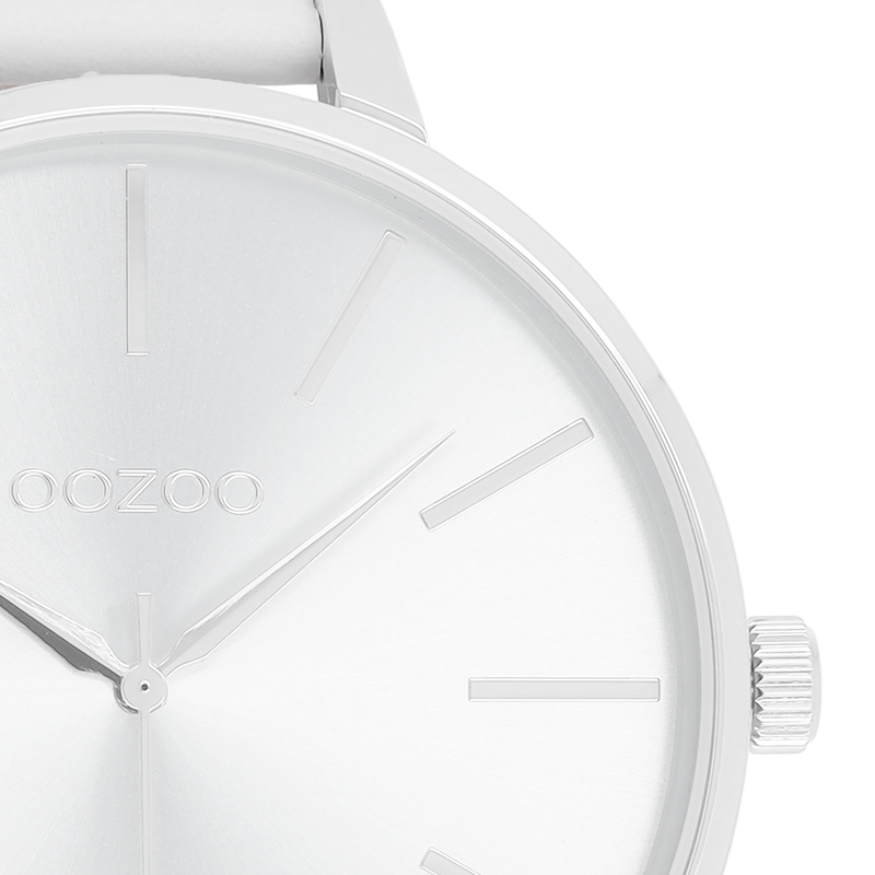 OOZOO Timepieces - C11070 - Damen - Leder-Armband - Weiß/Silber