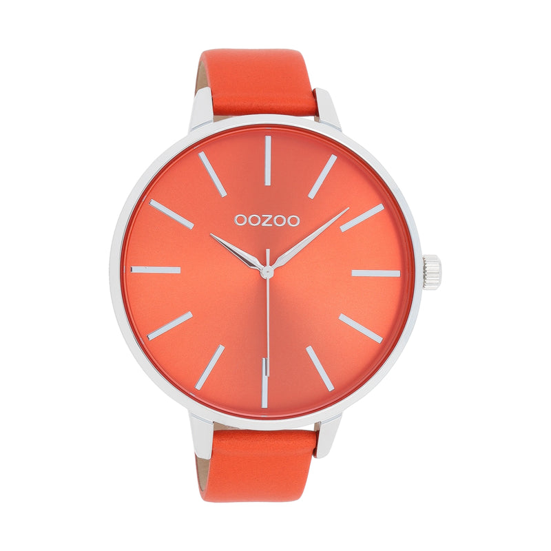 OOZOO Timepieces - C11071 - Damen - Leder-Armband - Rot/Silber
