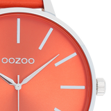 OOZOO Timepieces - C11071 - Damen - Leder-Armband - Rot/Silber