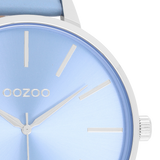 OOZOO Timepieces - C11073 - Damen - Leder-Armband - Hellblau/Silber