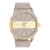 OOZOO Timepieces - C11317 - Herren - Leder-Armband - Taupe/Gold