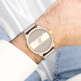 OOZOO Timepieces - C11317 - Herren - Leder-Armband - Taupe/Gold