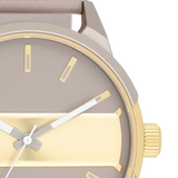 OOZOO Timepieces - C11317 - Herren - Leder-Armband - Taupe/Gold