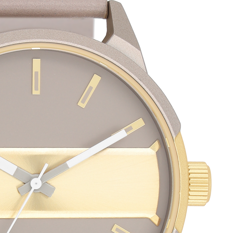 OOZOO Timepieces - C11317 - Herren - Leder-Armband - Taupe/Gold