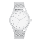 OOZOO Timepieces - C11320 - Damen - Edelstahl-Mesh-Armband - Silber/Weiß