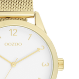 OOZOO Timepieces - C11322 - Damen - Edelstahl-Mesh-Armband - Gold/Weiß