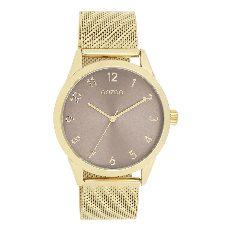 OOZOO Timepieces - C11323 - Damen - Edelstahl-Mesh-Armband - Gold/Taupe