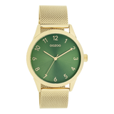 OOZOO Timepieces - C11324 - Damen - Edelstahl-Mesh-Armband - Gold/Grün