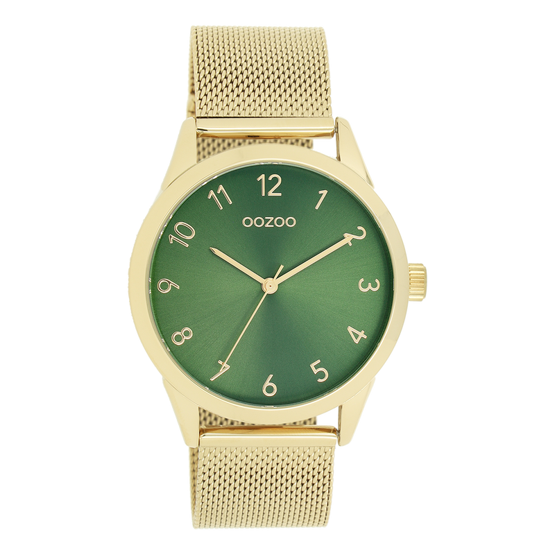 OOZOO Timepieces - C11324 - Damen - Edelstahl-Mesh-Armband - Gold/Grün
