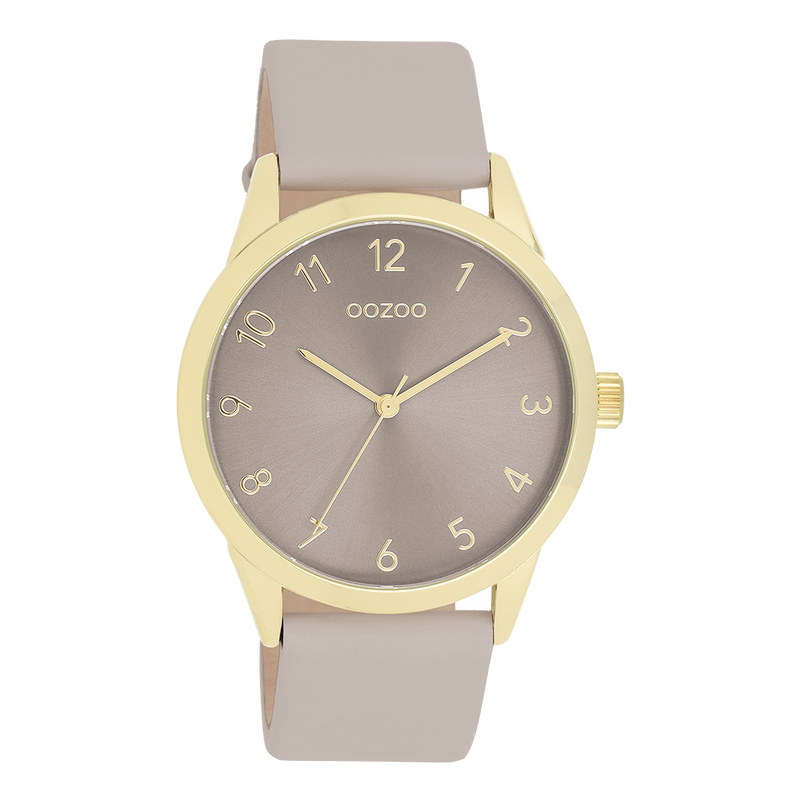 OOZOO Timepieces - C11328 - Damen - Leder-Armband - Taupe/Gold