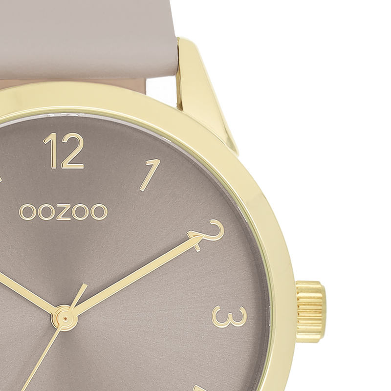 OOZOO Timepieces - C11328 - Damen - Leder-Armband - Taupe/Gold