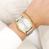 OOZOO Timepieces - C11330 - Damen - Leder-Armband - Silber/Metallic