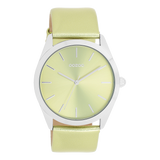 OOZOO Timepieces - C11331 - Damen - Leder-Armband - Hellgrün/Metallic