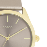 OOZOO Timepieces - C11333 - Damen - Leder-Armband - Taupe/Metallic