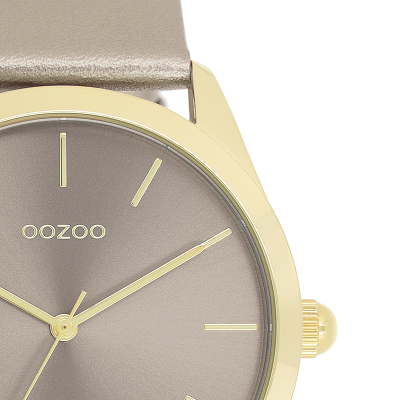 OOZOO Timepieces - C11333 - Damen - Leder-Armband - Taupe/Metallic