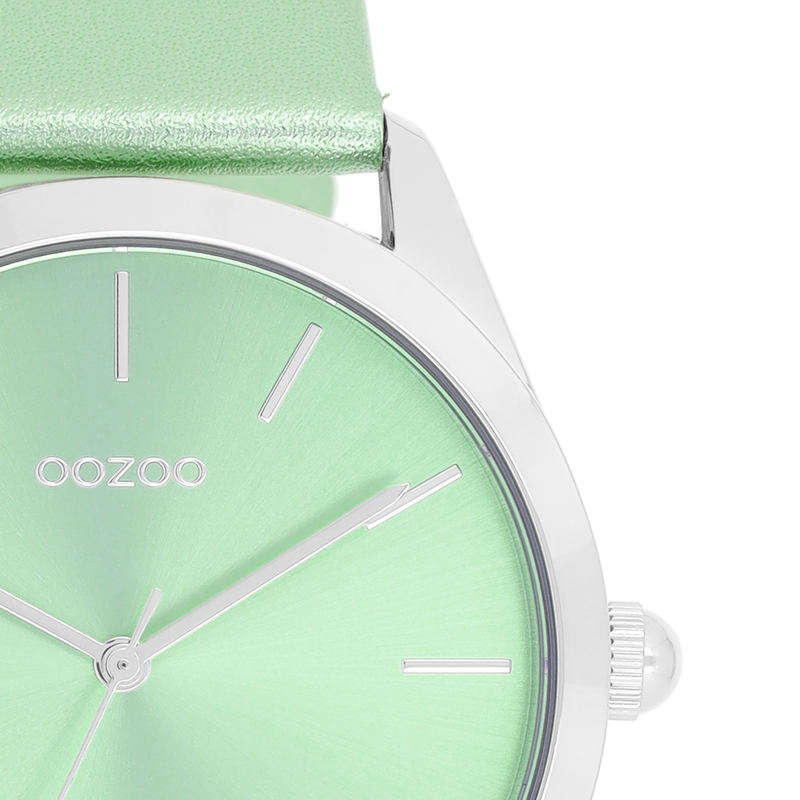 OOZOO Timepieces - C11336 - Damen - Leder-Armband - Mint/Metallic
