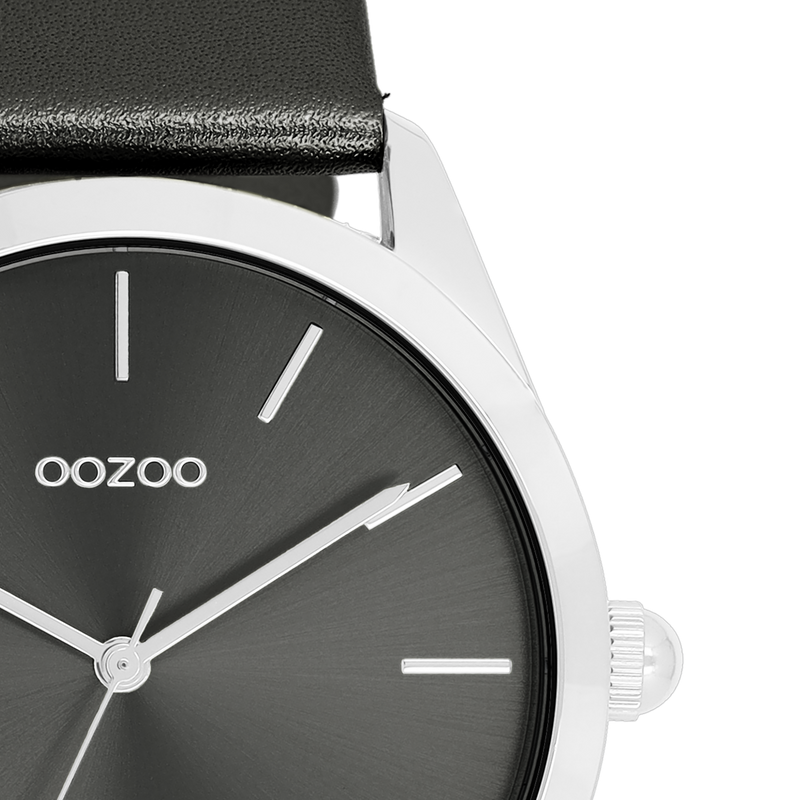 OOZOO Timepieces - C11338 - Damen - Leder-Armband - Schwarz/Metallic