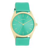 OOZOO Timepieces - C11339 - Damen - Leder-Armband - Aqua/Metallic