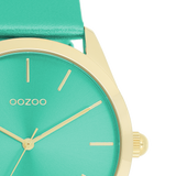OOZOO Timepieces - C11339 - Damen - Leder-Armband - Aqua/Metallic