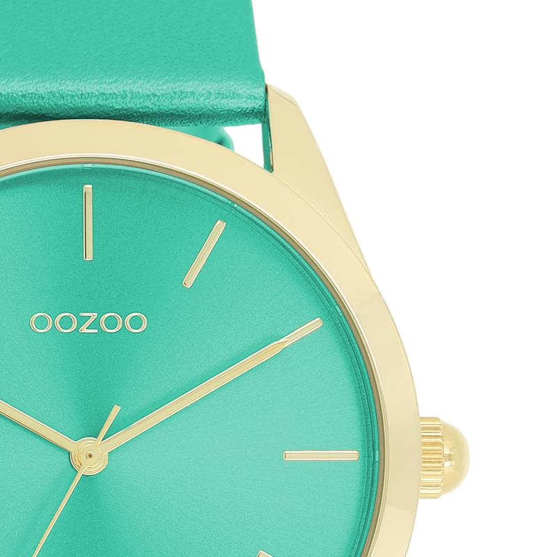 OOZOO Timepieces - C11339 - Damen - Leder-Armband - Aqua/Metallic