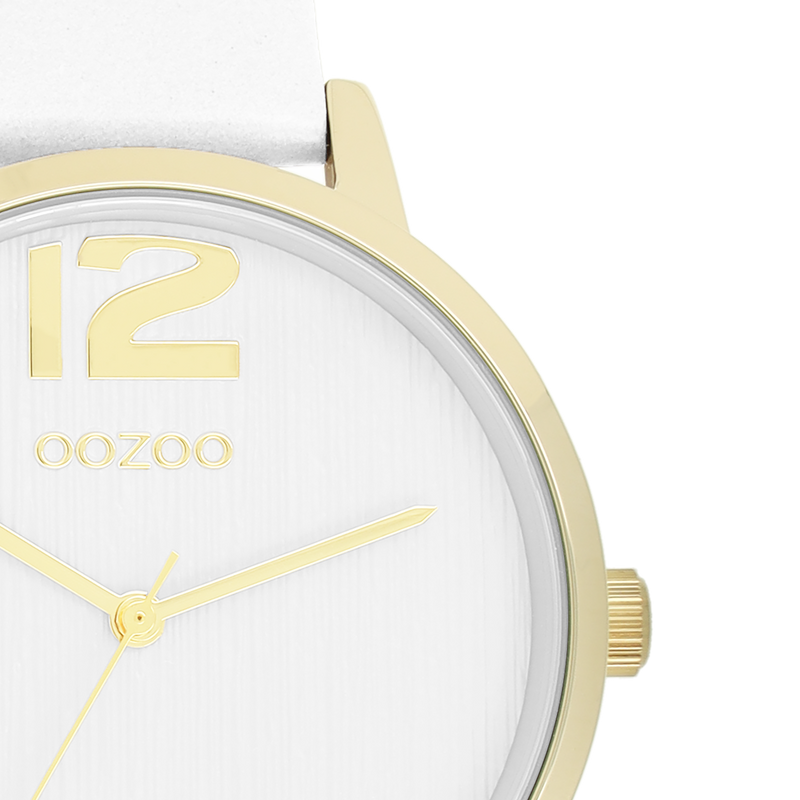 OOZOO Timepieces - C11340 - Damen - Leder-Armband - Weiß/Gold