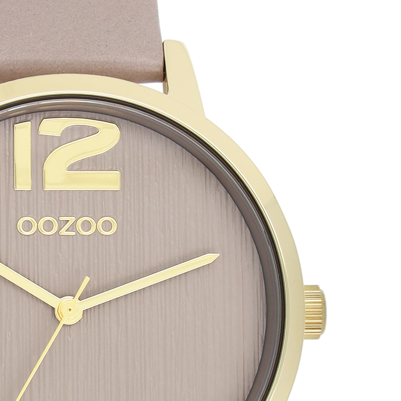 OOZOO Timepieces - C11342 - Damen - Leder-Armband - Taupe/Gold