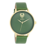 OOZOO Timepieces - C11344 - Damen - Leder-Armband - Grün/Gold
