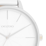 OOZOO Timepieces - C11345 - Damen - Leder-Armband - Weiß/Silber