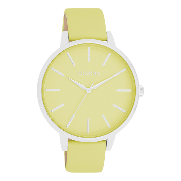 OOZOO Timepieces - C11360 - Damen - Leder-Armband - Hellgrün/Silber