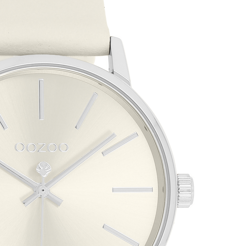 OOZOO Timepieces - C11371 - Damen - Leder-Armband - Beige/Silber