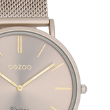 OOZOO Vintage - C20336 - Damen - Edelstahl-Mesh-Armband - Taupe - 40 mm