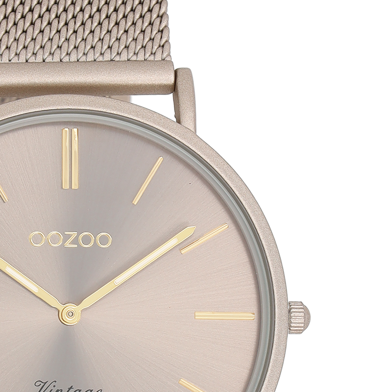 OOZOO Vintage - C20336 - Damen - Edelstahl-Mesh-Armband - Taupe - 40 mm