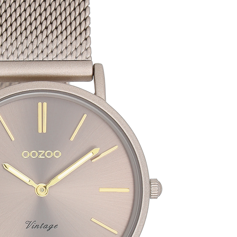 OOZOO Vintage - C20338 - Damen - Edelstahl-Mesh-Armband - Taupe