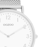 OOZOO Vintage  - C20340 - Damen - Edelstahl-Mesh-Armband – Silber/Weiß