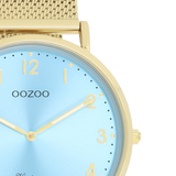 OOZOO Vintage  - C20343 - Damen - Edelstahl-Mesh-Armband – Gold/Hellblau