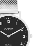 OOZOO Vintage  - C20346 - Damen - Edelstahl-Mesh-Armband – Silber/Schwarz