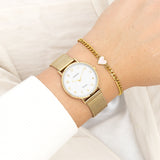 OOZOO Vintage  - C20347 - Damen - Edelstahl-Mesh-Armband – Gold/Weiß