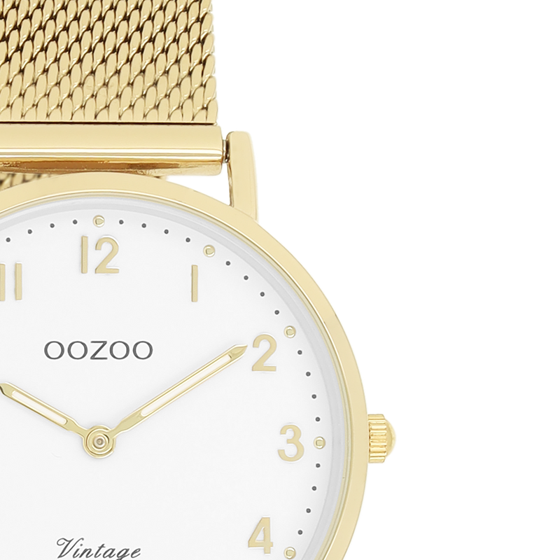 OOZOO Vintage  - C20347 - Damen - Edelstahl-Mesh-Armband – Gold/Weiß
